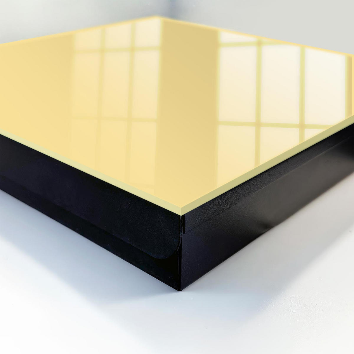 SCHLÜSSELBOX Schwarz 30x30 cm- Türöffnung nach rechts - Cremefarbenes Gelb - Creme, Metall (30/30/5cm) - TULUP