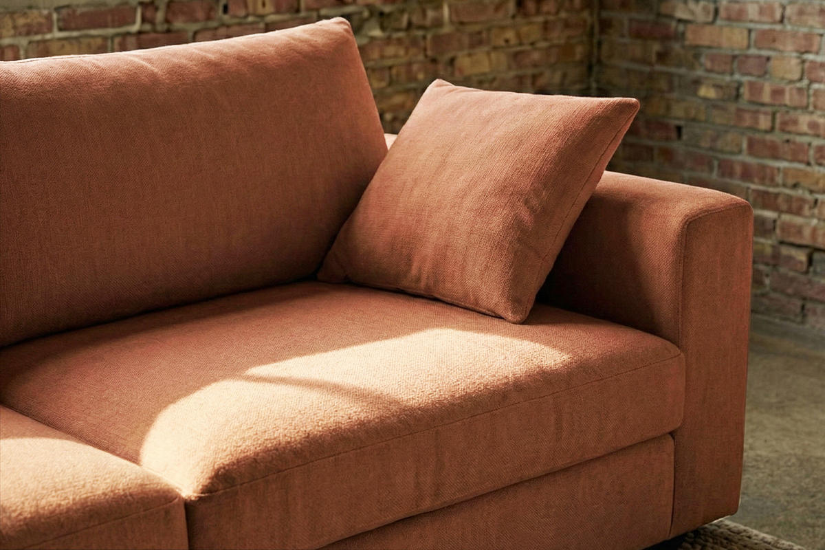 SOFA AMINA Braun Flachgewebe - Dunkelbraun/Schwarz, Buchenholz/Textil (228/82/101cm) - KAWOLA