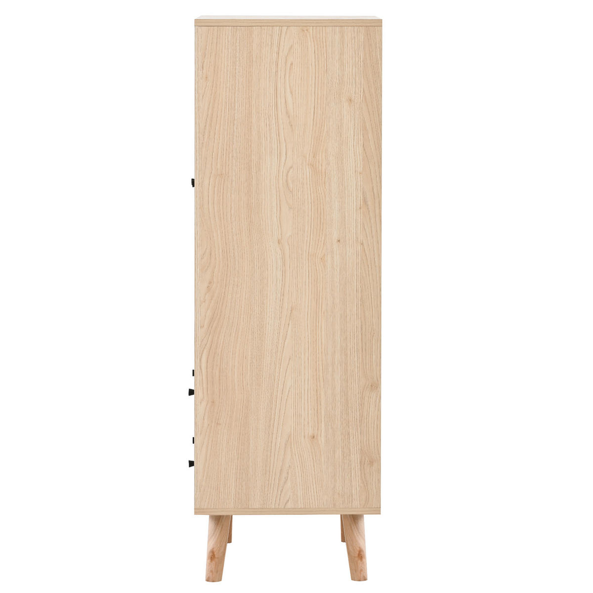 HIGHBOARD DE-38899 60/40/120 cm 2 Türen und 2 Schubladen Eiche/Rattan - Eichefarben, Holzwerkstoff (60/120/40cm) - ComfortXL