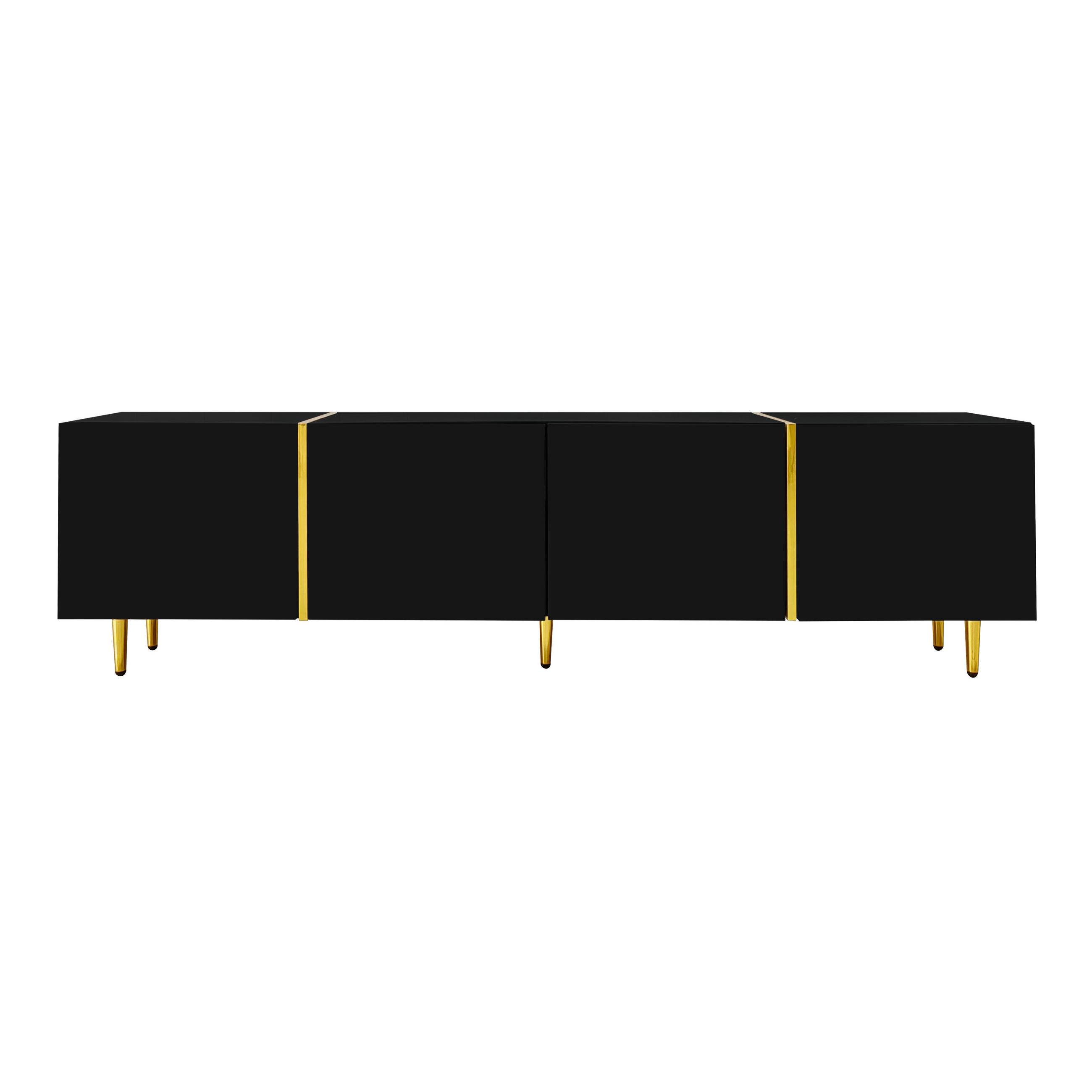 TV-MÖBEL Schwarz 170/35/46 cm - Schwarz, Holzwerkstoff (170/46/35cm) - PANGIVO