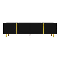 TV-MÖBEL Schwarz 170/35/46 cm - Schwarz, Holzwerkstoff (170/46/35cm) - PANGIVO