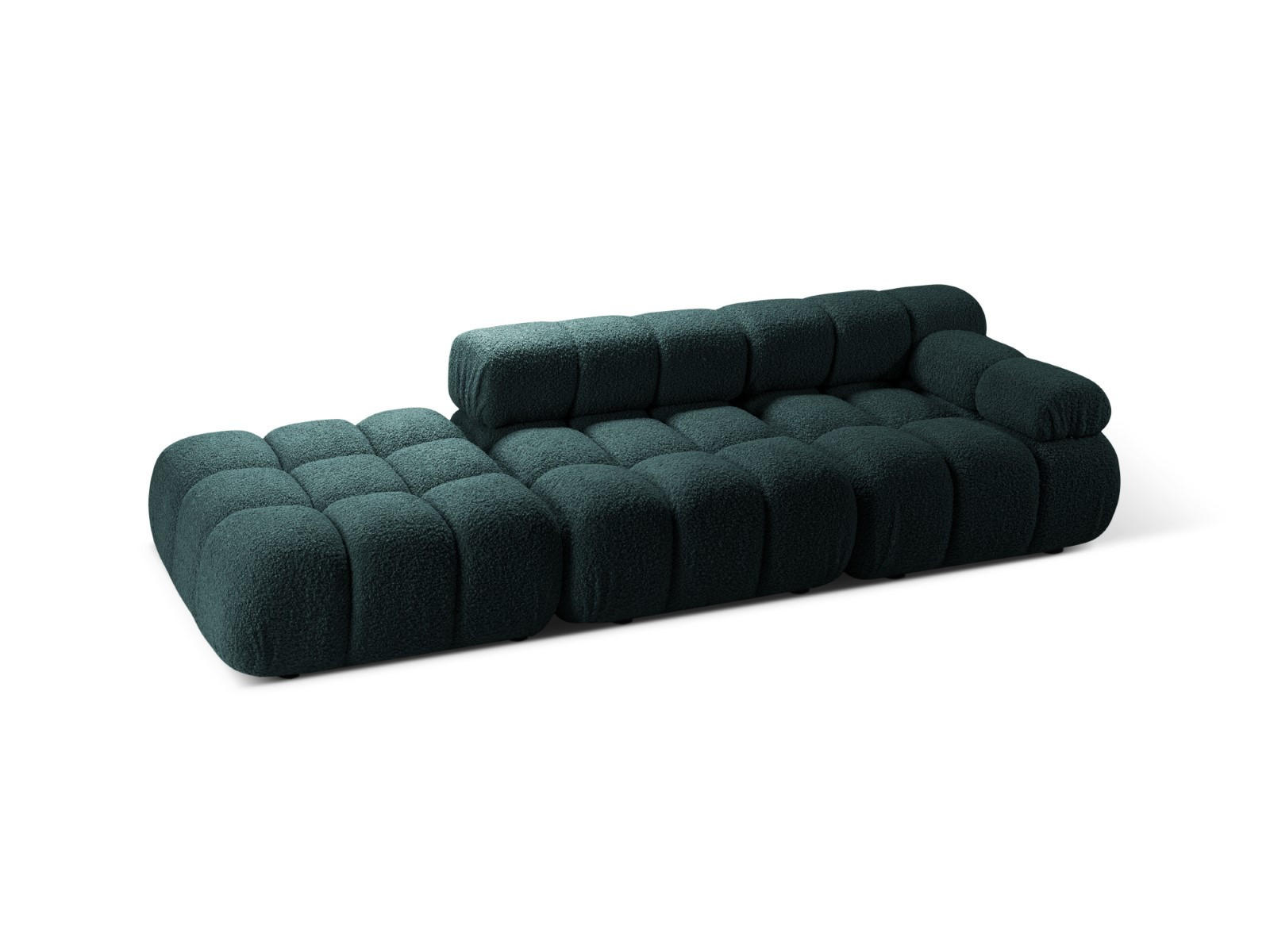 SOFA modular rechts Bellis aus Boucle petrol 4 Sitzplätze - Petrol, Textil (282/70/94cm) - Micadoni