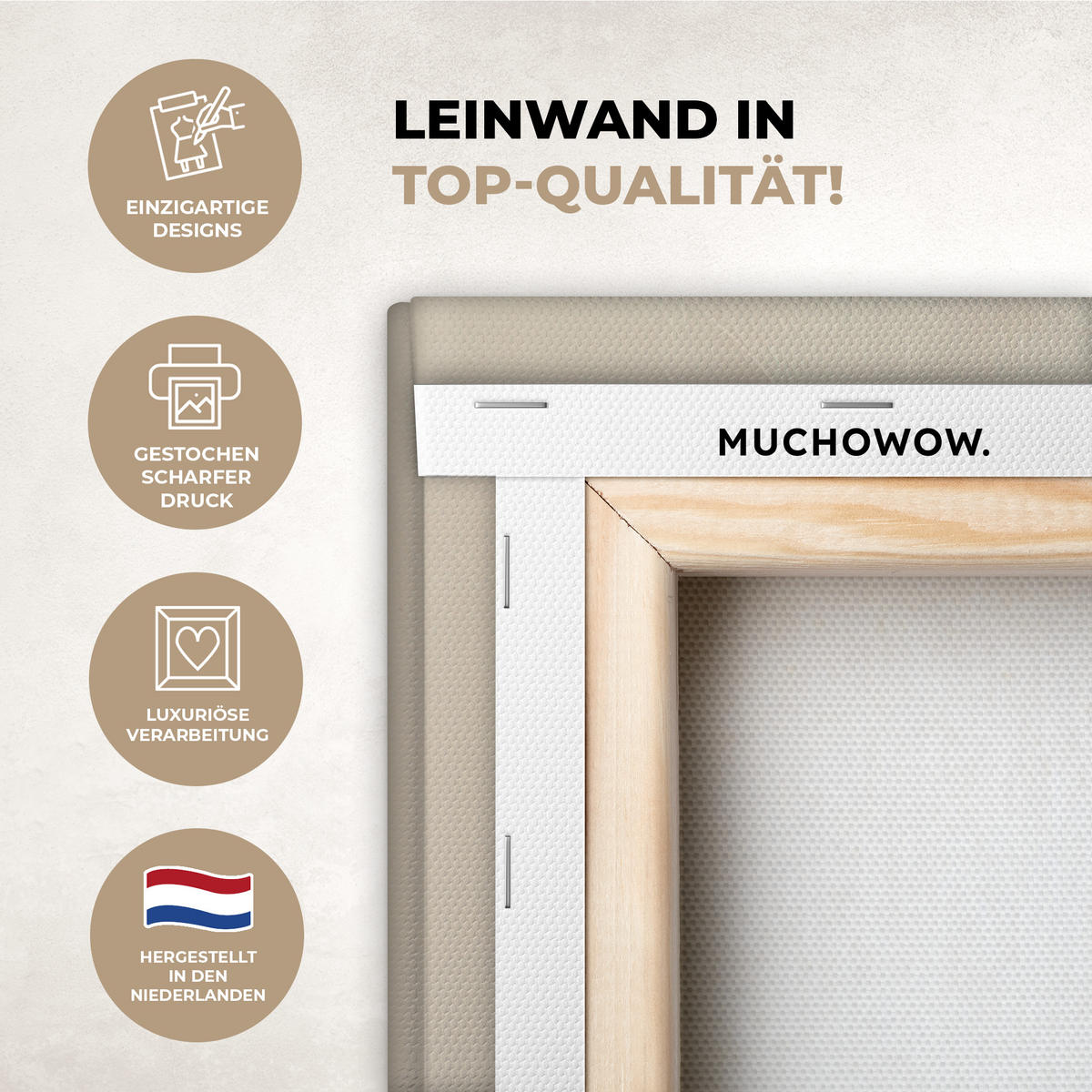 LEINWANDBILD Porträt - Abstrakt - Jesus - Beige Deko Groß 90x90 cm - Beige, Textil (90/90cm) - MuchoWow