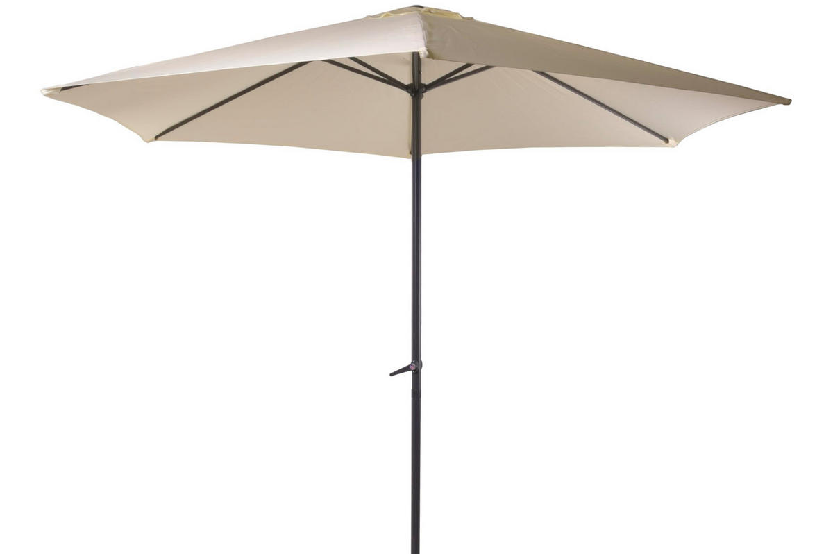 SONNENSCHIRM Thomas Ø 300cm 6 Streben Creme Gartenschirm - Creme, Kunststoff (300/300cm) - DELUKE