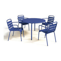 GARTENESSGRUPPE im Set - 4 -Sitzer - Stahl - marineblau - MIRMANDE - Blau, Metall - Vente-Unique