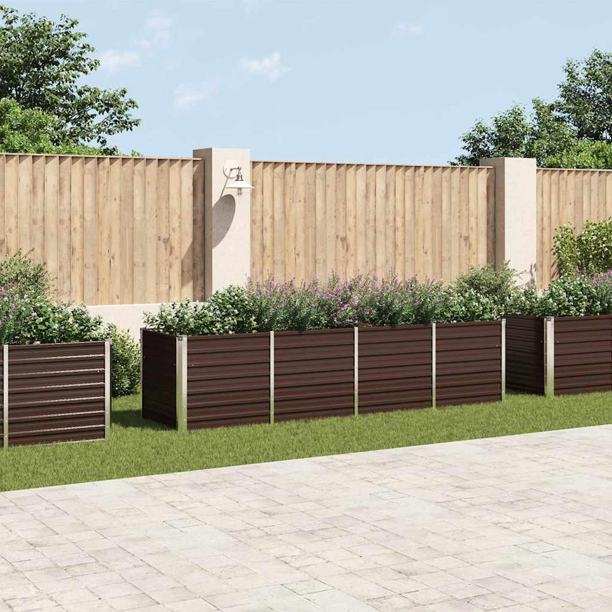 GARTEN-HOCHBEET Braun 320/80/77 Cm Verzinkter Stahl - Braun, Metall (80/77/320cm) - vidaXL