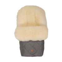 LAMMFELL-FUSSSACK Nelly, milky sand, anthracite melange - Grau, Fell (46/8/88cm) - Kaiserbaby