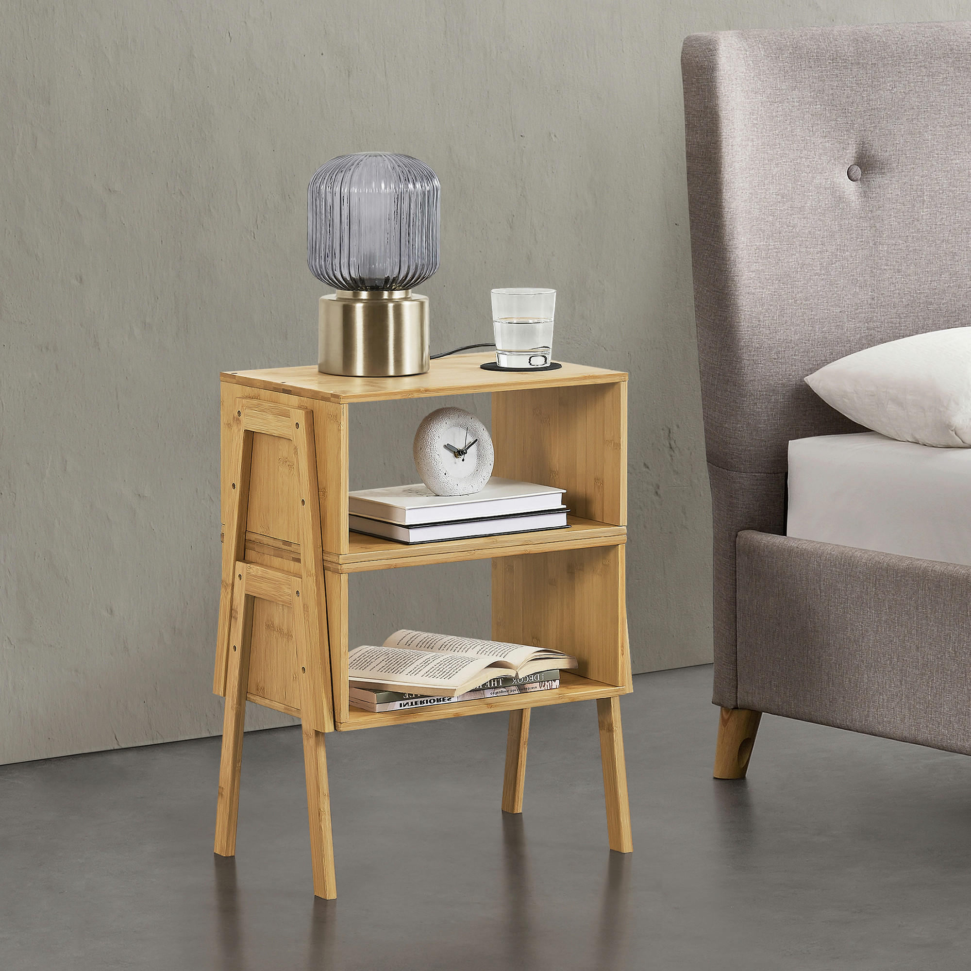 NACHTTISCHSET Vinderup - Beige, Naturmaterialien (44/42/29cm) - [en.casa]