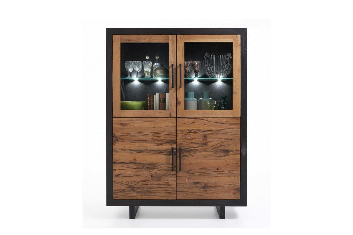 HIGHBOARD GONA Anthrazit Holz - Anthrazit, Holz (130/180/50cm) - KAWOLA