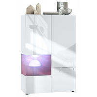 VITRINE Morena Einsatz in Bordeaux Hochglanz - Bordeaux, Holzwerkstoff (91.5/136.5/37cm) - Vladon