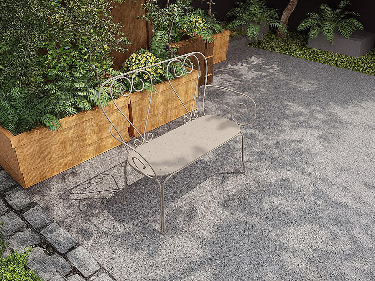 GARTENBANK - 2 -Sitzer - Metall - beige - GUERMANTES - Beige, Metall (103/92/47cm) - Vente-Unique