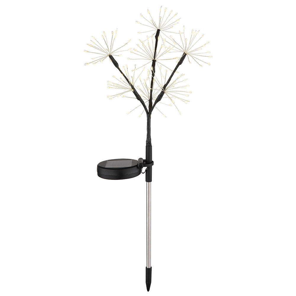 LED SOLARLEUCHTE Klar Matt Feuerwerk-Optik - Klar, Metall (25/25/60cm) - Globo Lighting