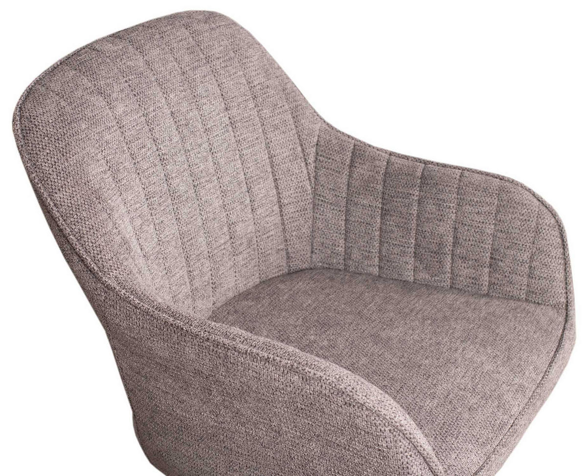 ESSZIMMERSTUHL Matera drehbar 59/84/61 cm - Hellgrau/Schwarz, Textil/Metall (59/84/61cm) - Mr. Deko