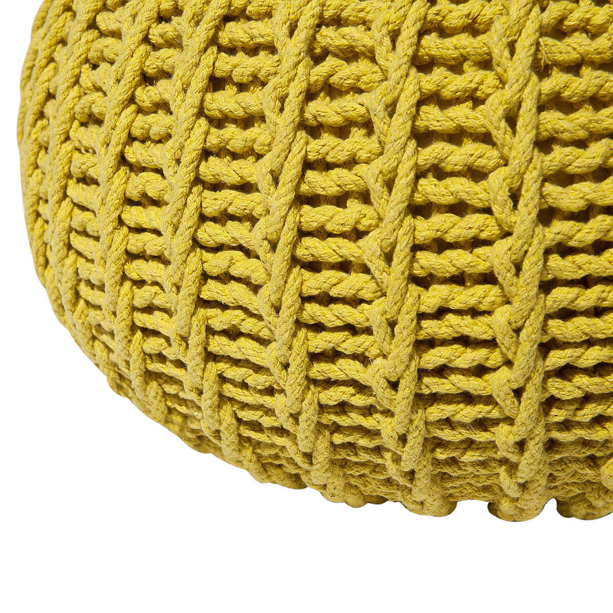 POUF Conrad 50/50/35 cm - Gelb, Naturmaterialien/Textil (50/35/50cm) - Beliani
