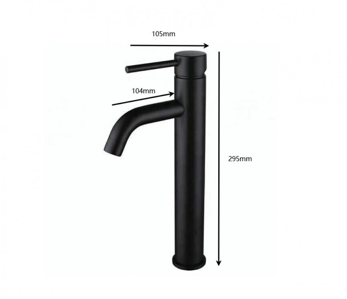 WASCHTISCHARMATUR , für Aufsatzwaschbecken - Schwarz, Metall (29.5/10.5/10.5cm) - BELZ