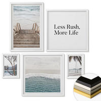 WANDBILDER 5er-Set - 50x50 cm & 20x30 cm & 40x60 cm Weißer Rahmen - Tropenurlaub - Weiß, Kunststoff (40/60cm) - ArtPrintCave