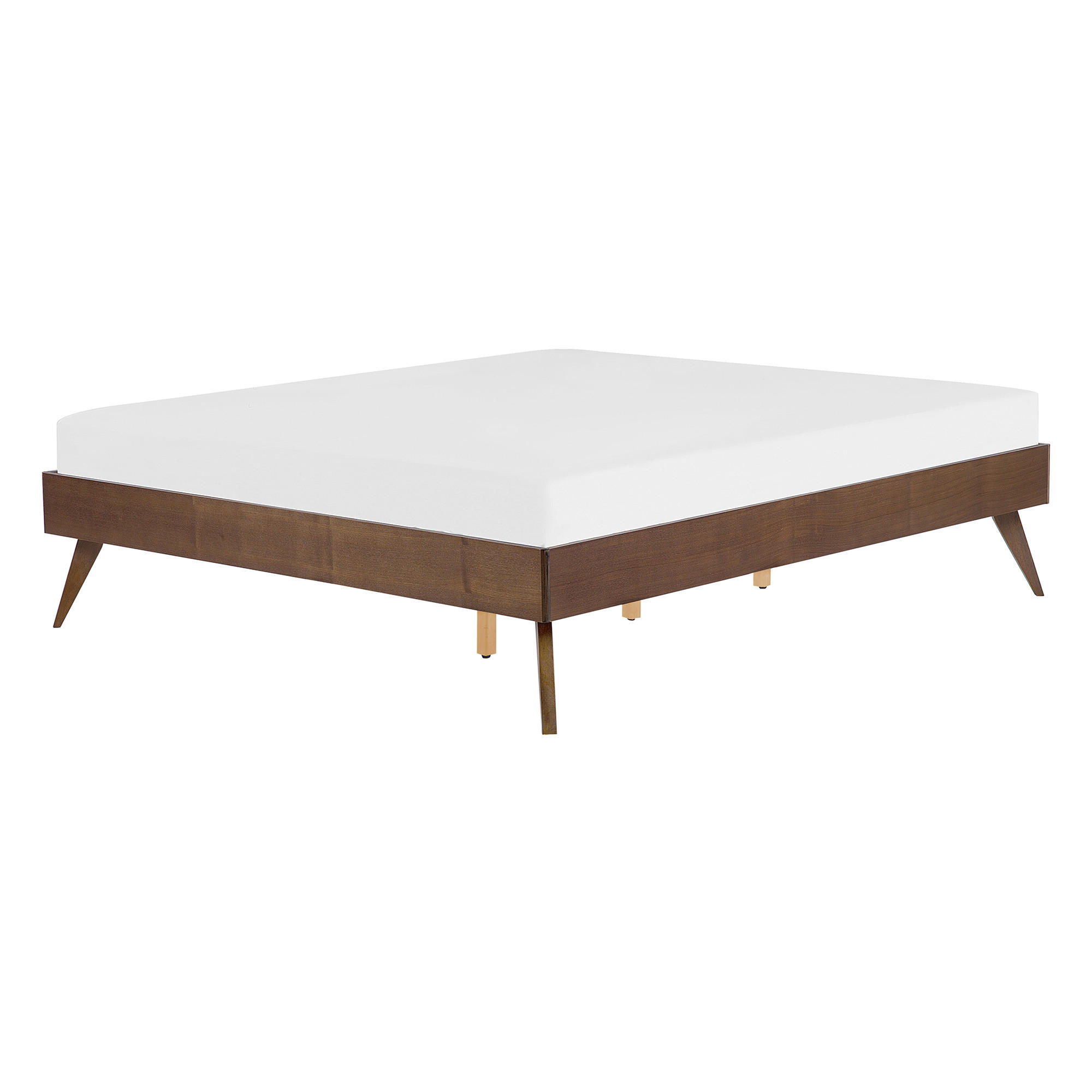 BETT 140/200cm Dunkler Holzfarbton Berric - Dunkelbraun, Holzwerkstoff (140/200cm) - Beliani