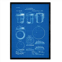 POSTER Patent Vorrichtung Verschlossene Flasche A3 Rahmenlos - Klar, Papier (29.7/5/42cm) - Nacnic