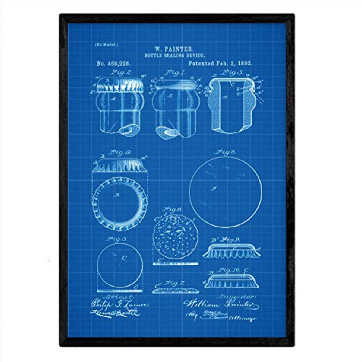 POSTER Patent Vorrichtung Verschlossene Flasche A3 Rahmenlos - Klar, Papier (29.7/5/42cm) - Nacnic