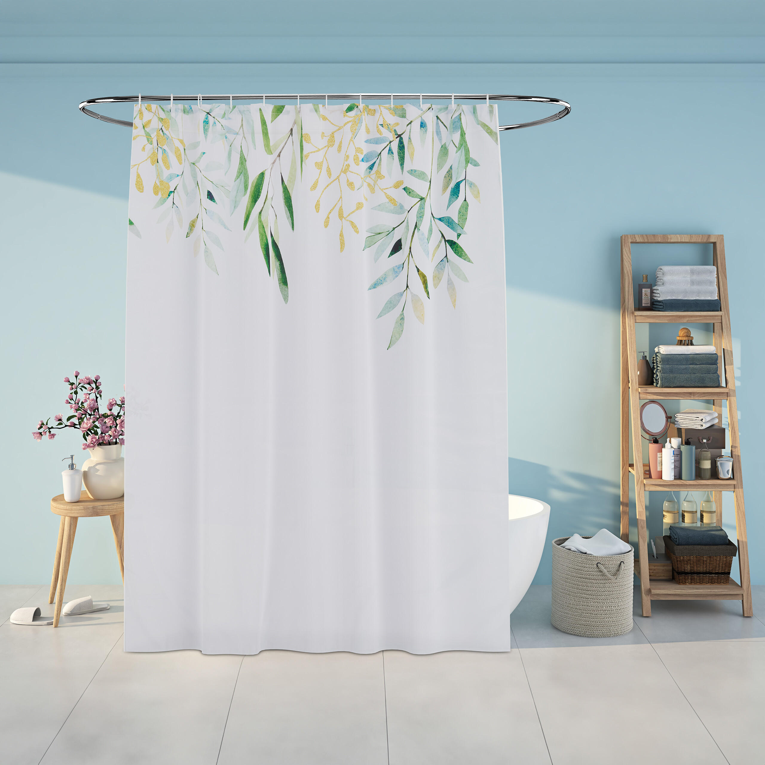 DUSCHVORHANG - Weiß, Textil (180/0.1cm) - Relaxdays