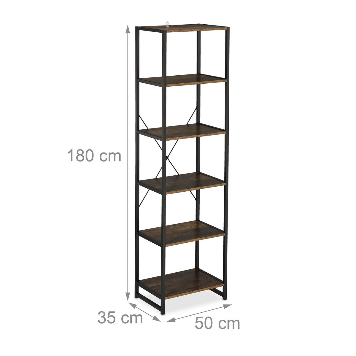 STANDREGAL - Multicolor, Holzwerkstoff/Metall (50/180/35cm) - Relaxdays