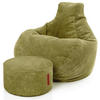 LOUNGE-SITZSACK Cozy + Fußhocker - Grün, Textil (80/90/90cm) - Green Bean