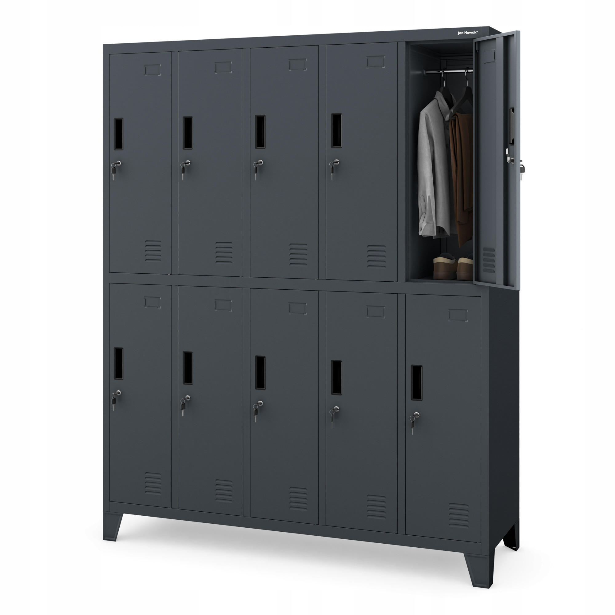 SCHLIESSFACHSCHRANK Bartek - Anthrazit, Metall (136/172/45cm) - Jan Nowak