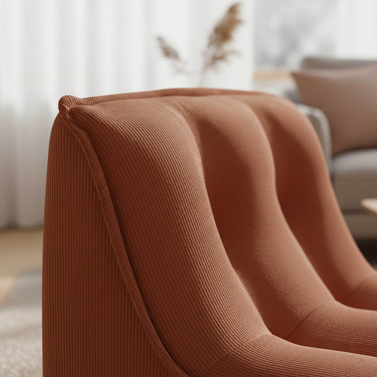SESSEL, Terrakotta - Rot, Textil (90/70/80cm) - Oviala