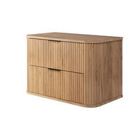 BADEZIMMERSCHRANK, Gold Craft Eiche, Schwarze Griffe, 80,4 x 51,7 x 41,5 cm - Eichefarben/Schwarz, Holzwerkstoff/Kunststoff (80.4/51.7/41.5cm) - 3XE LIVING