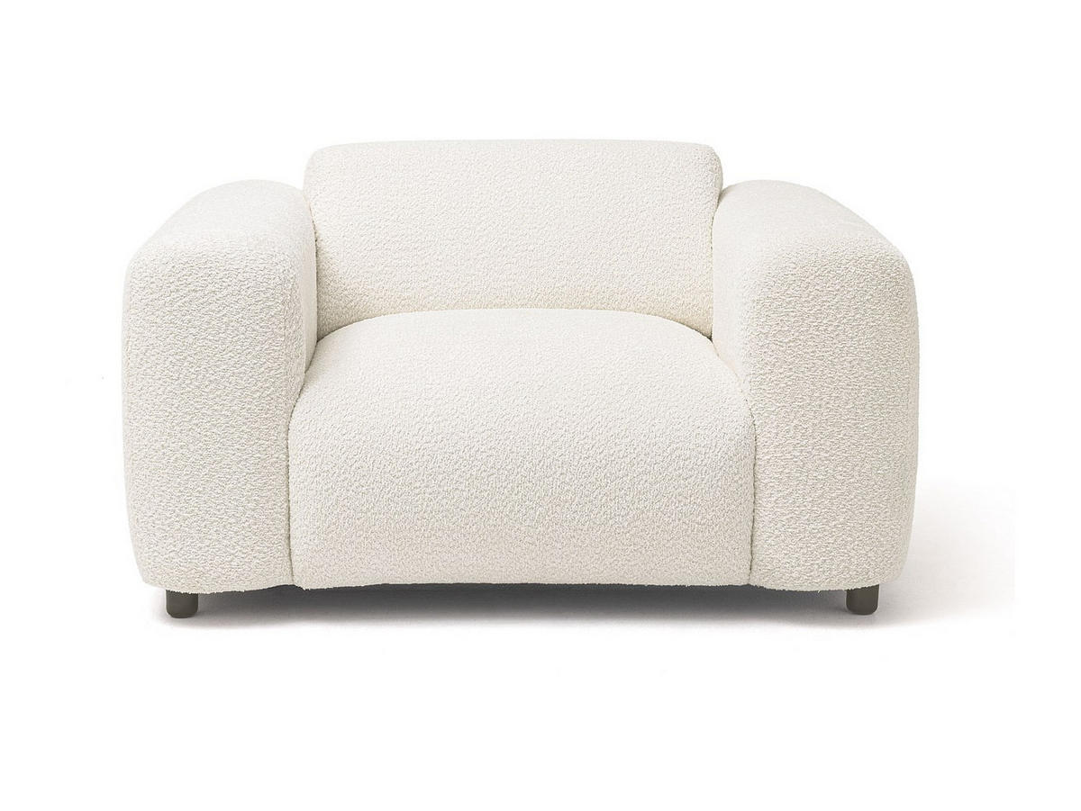 SESSEL - Bouclé-Stoff - Weiß - POGNI - Weiß, Textil (130/67/97cm) - Vente-Unique