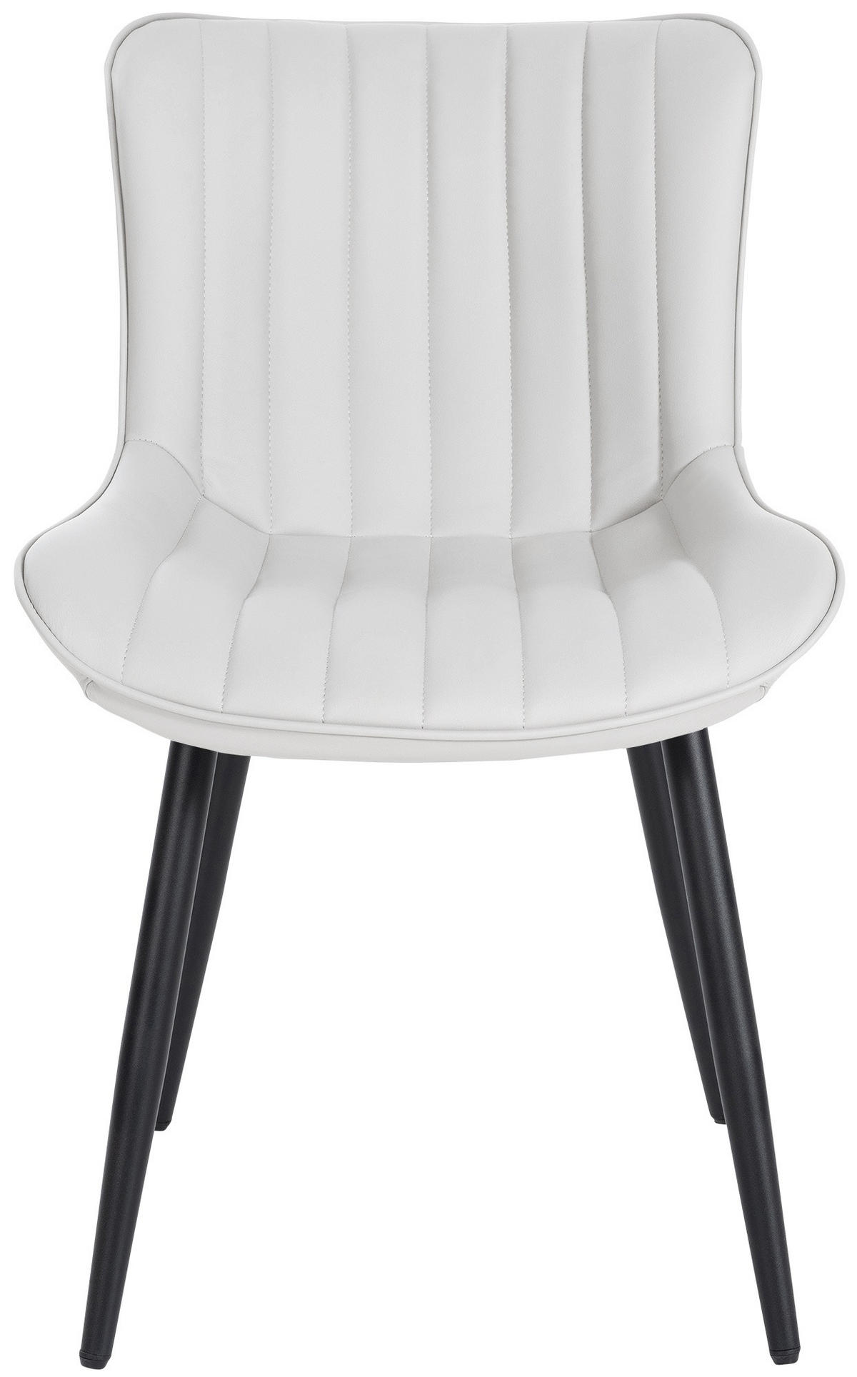 STUHL Lederlook weiß - Schwarz/Weiß, Textil/Metall (50/81/61cm) - CLP
