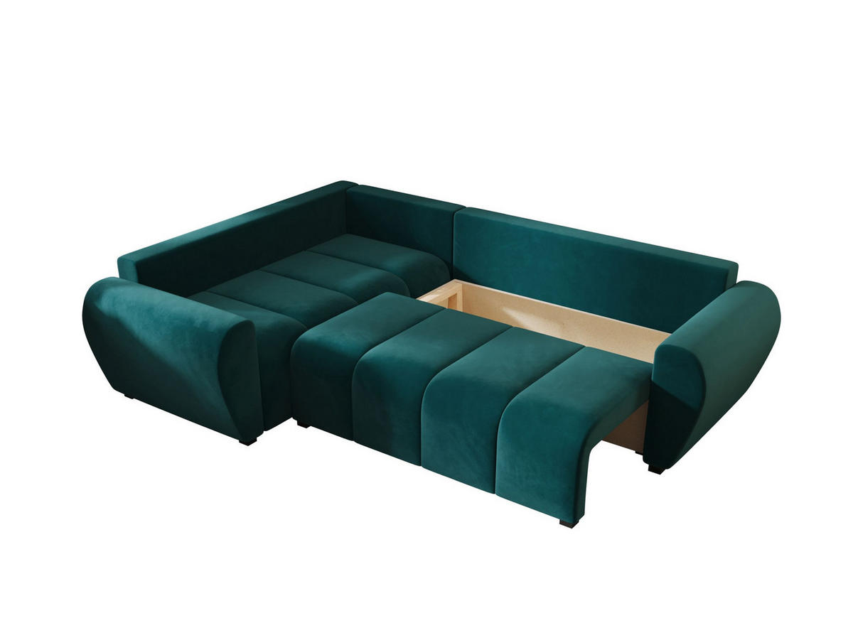 ECKSOFA MOLISA L PLUS Itaka 39 Rechts mit Schlaffunktion - Türkis, Textil (235/175cm) - Bedante