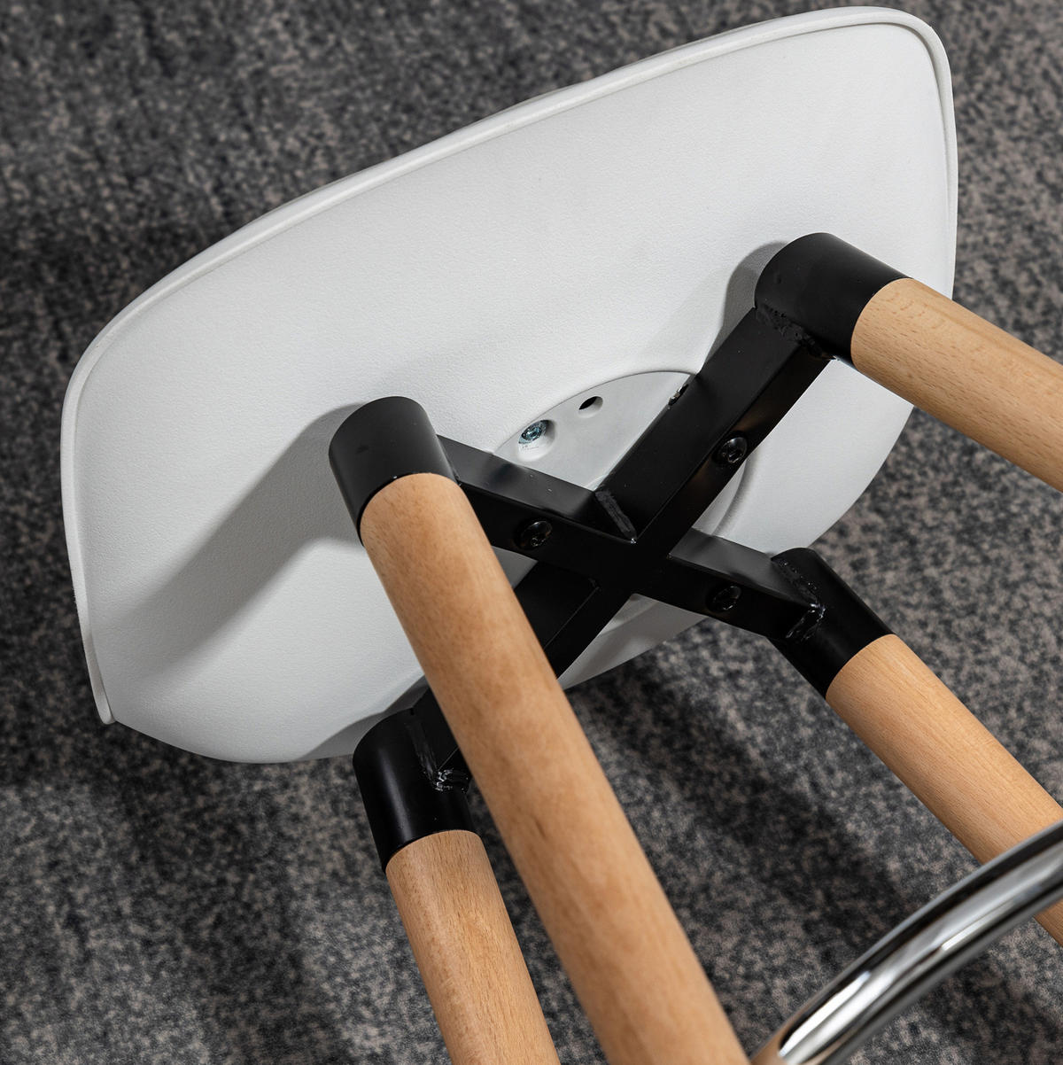 BARHOCKER 2er-Set mit Rückenlehne 38,5 x 42,5 x 91 cm White - Weiß, Metall (42.5/91/38.5cm) - Meubliv