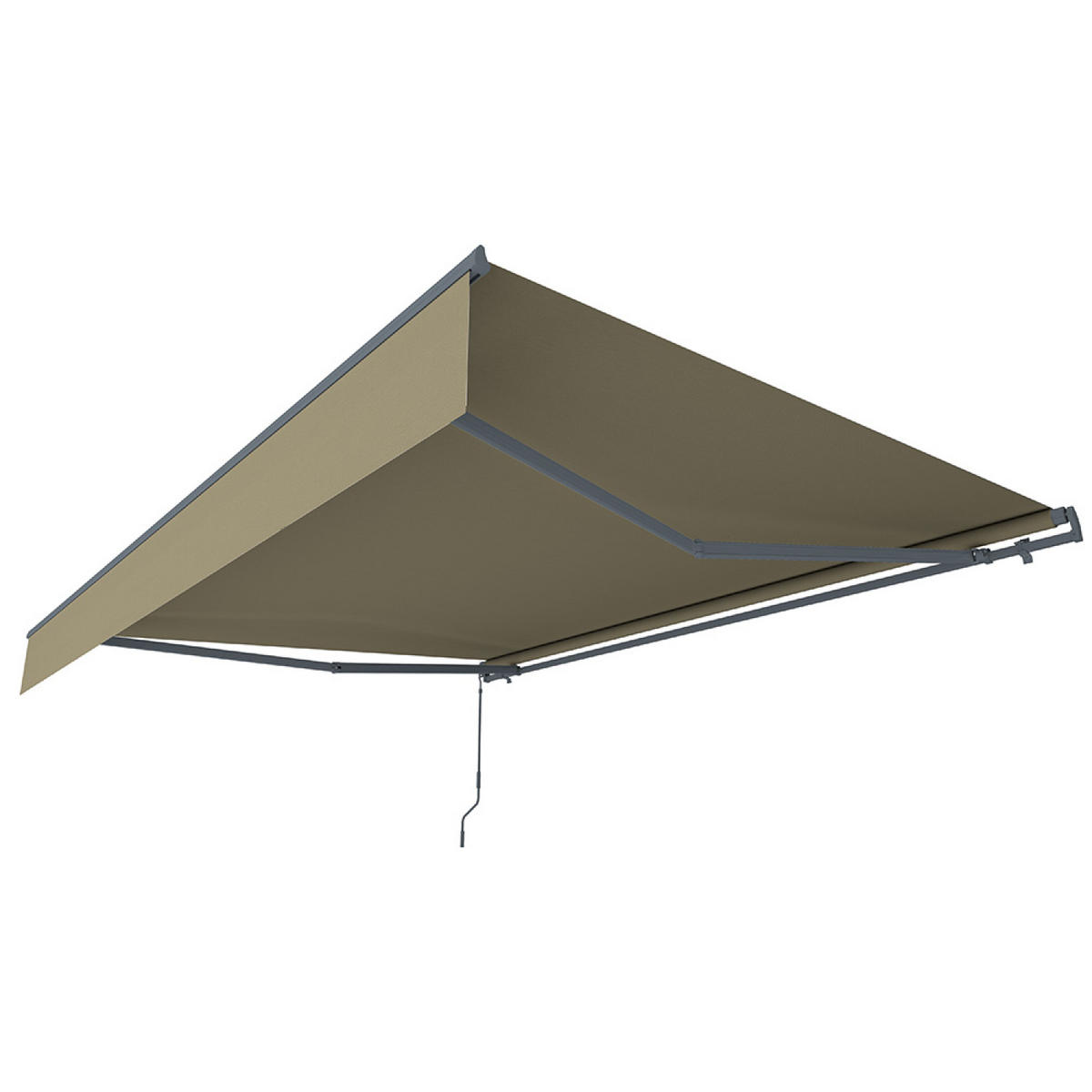 MARKISE adro taupe fris 2 95 x 2 5 m aus aluminium manuell - Taupe, Metall (250/14/295cm) - Concept Usine