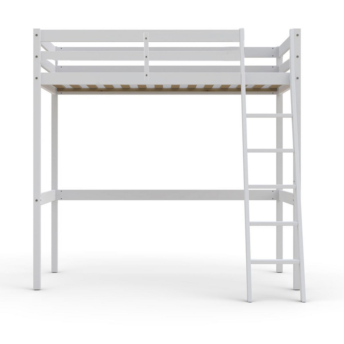 HOCHBETT STUDIO mit Lattenrost/ Hochbett 90x190 - Weiß - Weiß, Holz (90/190cm) - Weber Industries