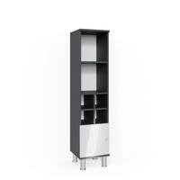 MIDISCHRANK Fynn Weiß Hochglanz 30 x 130.6 cm kleine Tür - Weiß Hochglanz, Holzwerkstoff (30/130.6/30cm) - Vicco