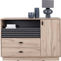 KOMMODE PUNTO 120/85/40cm mit 2 Schubladen 1 Türen Eichefarben - Eichefarben, Holzwerkstoff (120/85/40cm) - MASSENO