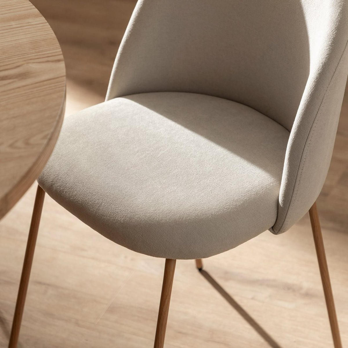 ESSZIMMERSTUHL Olivia Beige 48 cm x 81 cm 4er-Set - Beige, Textil (48/81/53cm) - Klast Home