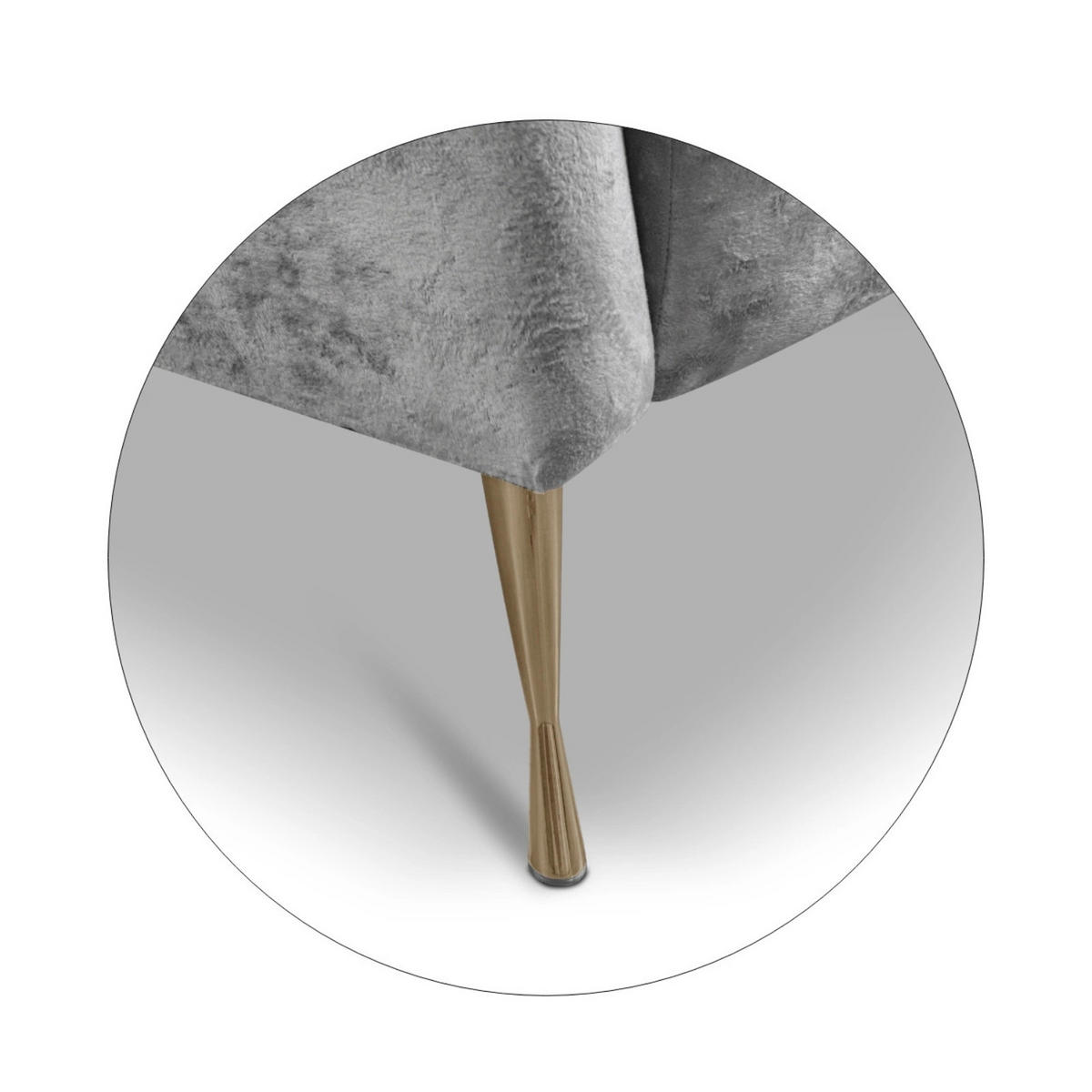 SOFA Adria 2-Sitzer 155x78x83 mit Metallfüßen - Goldfarben/Grau, Holz/Textil (155/78/83cm) - Ravio