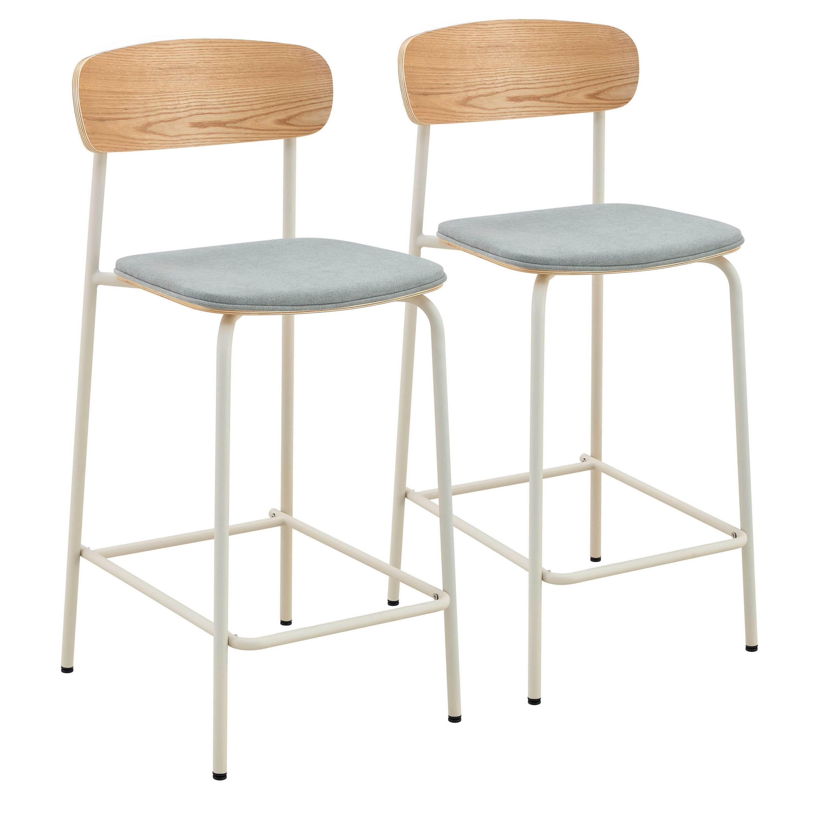 BARSTUHL 2-tlg., Hellblau - Blau, Holz (42/96/50cm) - Oviala