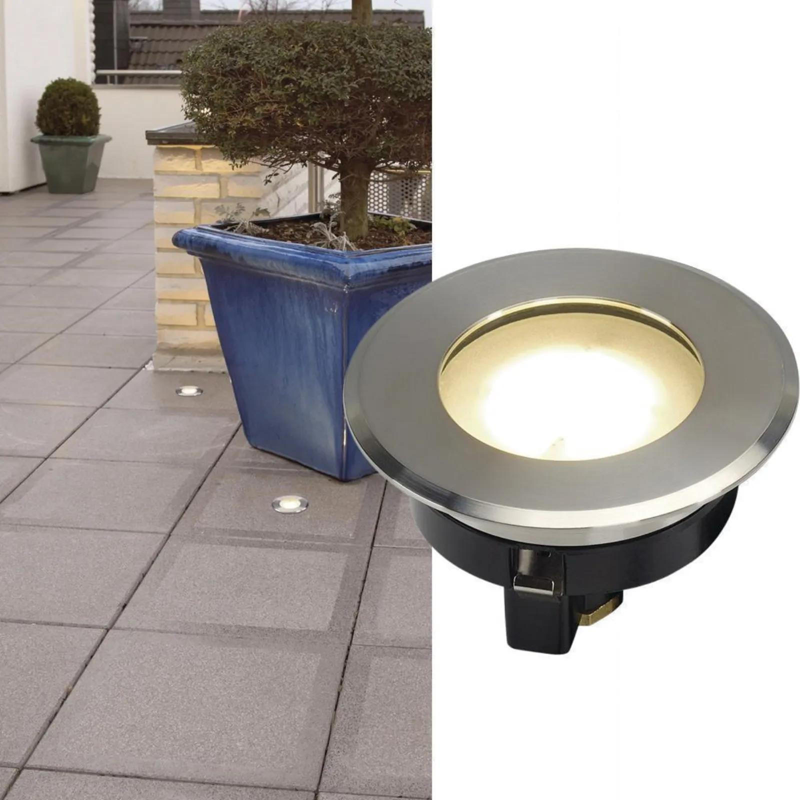 BODENEINBAUSTRAHLER Dasar - Edelstahlfarben, Metall (4/4/5.8cm) - SLV