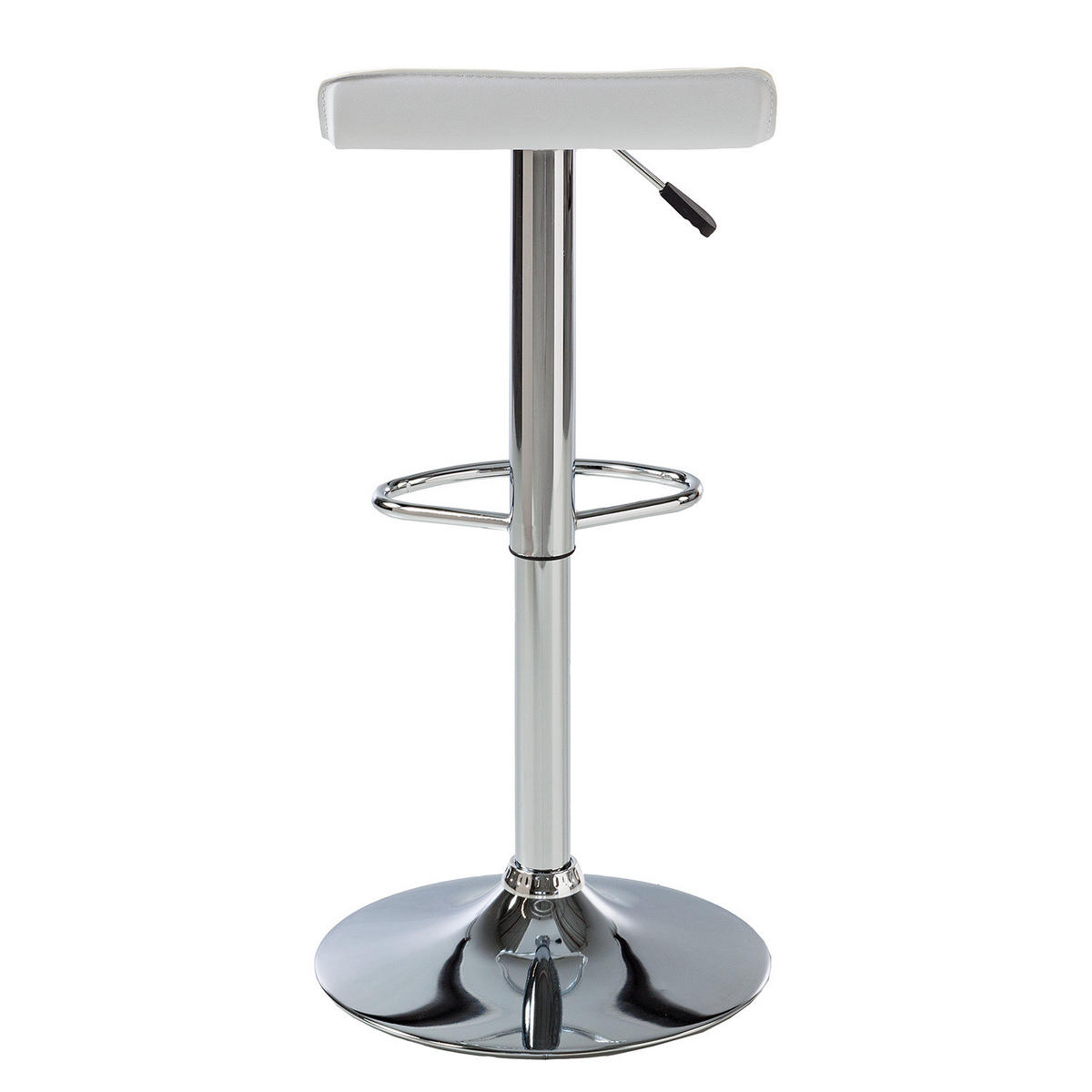 BARHOCKER - 2er-Set - Metall / Kunstleder - Chromfarben/Weiß, Kunststoff/Metall (38/63/39cm) - home24