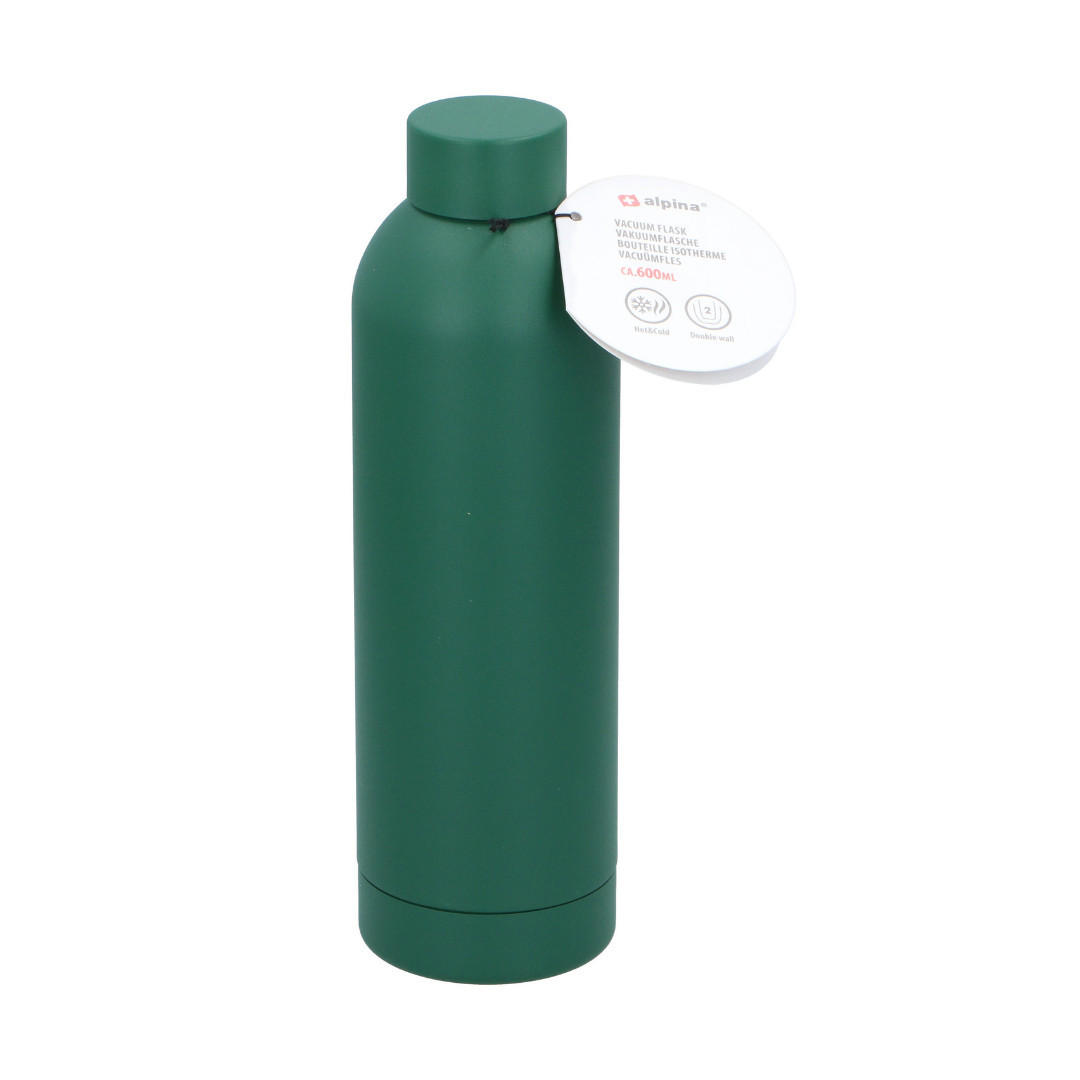 TRINKFLASCHE Aluminium 600 ml Grün auslaufsicher - Grün, Metall (0.6L) - Alpina