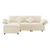 ECKSOFA, Chenille mit verstellbaren Armlehnen & Hocker, 218/156,5/86 cm, Beige - Beige, Textil (156.5/218cm) - Redom