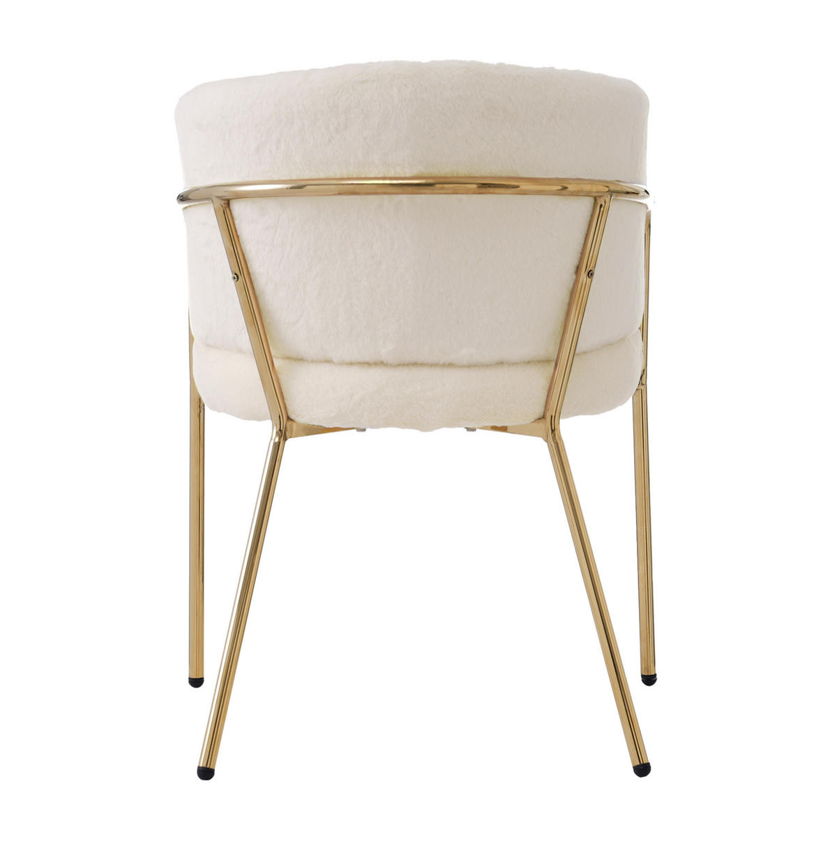 ESSSTUHL 57x57x77 cm in Beige, Kaninchensamtimitat, Metallgestell, leicht luxuriös - Beige, Textil (57/77/57cm) - Modfu