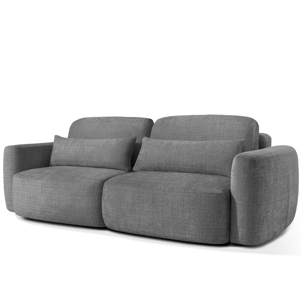 SOFA 3 ELOSA - Dunkelgrau, Holz/Textil (245/85/115cm) - KONSIMO®