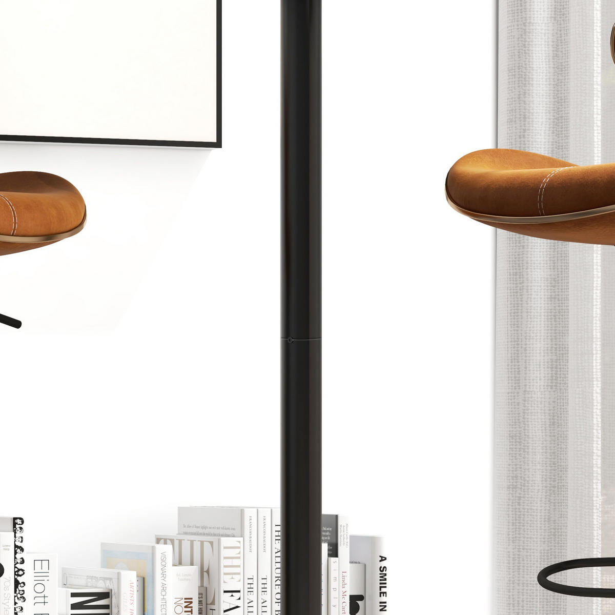 RUNDER Bartisch 60/60/102 cm mit Metallgestell in Schwarz - Schwarz, Holzwerkstoff (60/60/102cm) - BEAOK