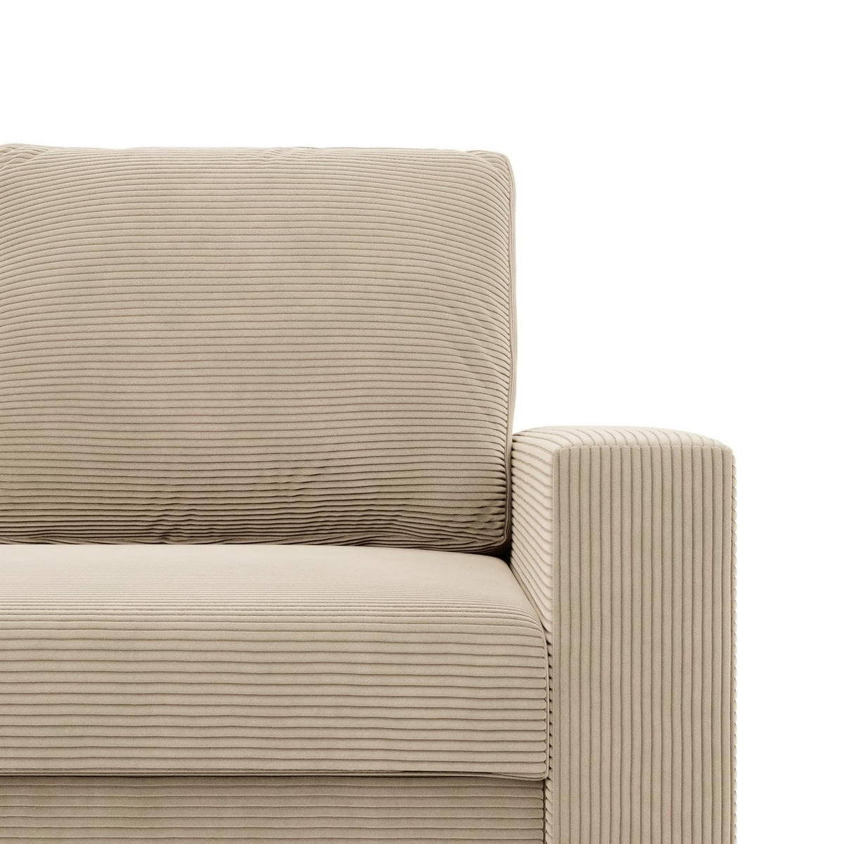 SOFA 3-SITZER MIT SCHLAFFUNKTION NEO, Cord - Beige - Beige, Textil (220/92/92cm) - Mebligo
