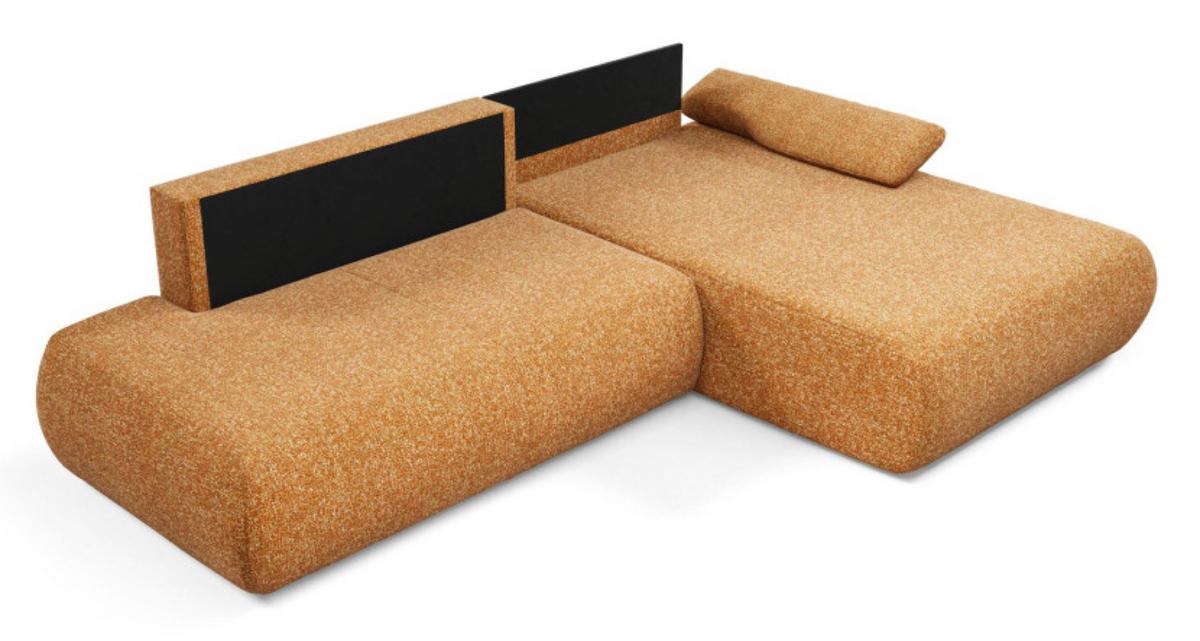 ECKSOFA Orange PENTI Ausziehbar Mit Bettkasten Rechts - Orange, Textil (173.5/286cm) - Sepro Meble