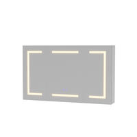 SPIEGELSCHRANK 100/60/13.5 cm, dreitürig asymmetrisch, LED & EU-Steckdose, Weiß - Weiß, Glas/Holz (100/60/13.5cm) - BRILVERDE